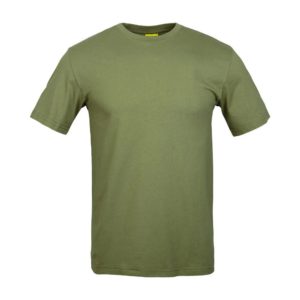 Green cotton tactical T-shirt, front view Green cotton tactical T-shirt, front view