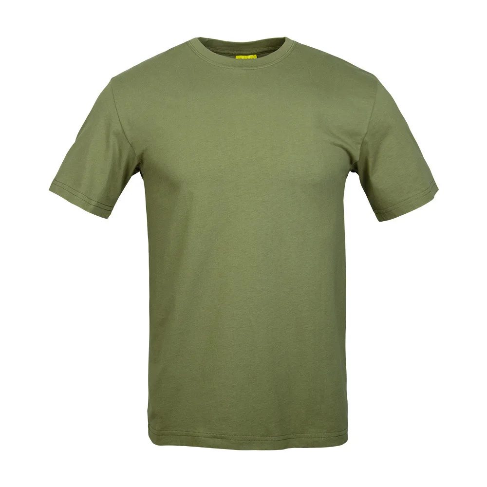 Green cotton tactical T-shirt, front view Green cotton tactical T-shirt, front view