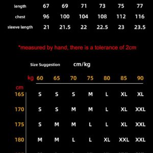 Supplier garment measurements for cotton tactical T-shirt in centimetres Supplier garment measurements for cotton tactical T-shirt in centimetres