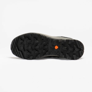 Quechua MH100 women’s grey hiking boot – outsole Outdoor Contact rubber outsole and tread on the grey Quechua MH100 women’s hiking boot