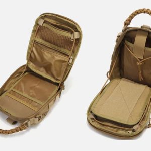 Khaki tactical chest sling bag open compartments Khaki tactical chest sling bag open compartments