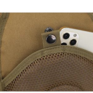 Khaki tactical chest sling bag rear mesh pocket Khaki tactical chest sling bag rear mesh pocket